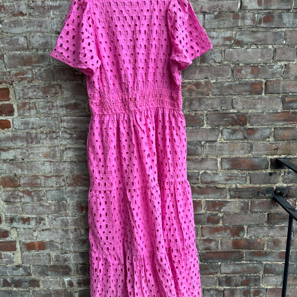 Anthropologie Pink Eyelet Maxi Dress - Picture 3 of 10